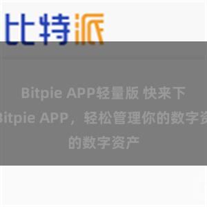 Bitpie APP轻量版 快来下载Bitpie APP，轻松管理你的数字资产